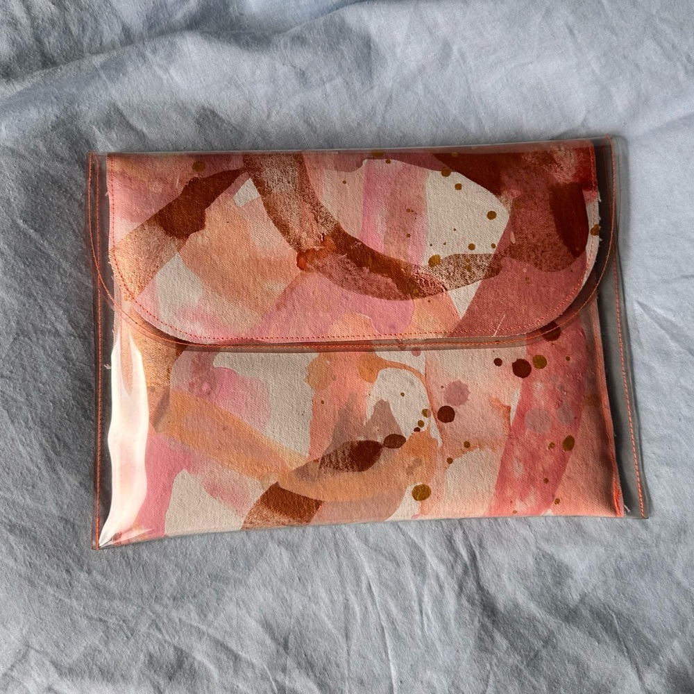 Tiff Manuell Abstract Canvas Painting Envelope Clutch